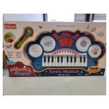 Light Up Baby Electric Piano Keyboard Toys Drum Set With Microphone - Retail: $0