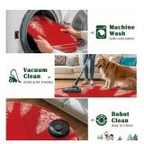 Jinchan Christmas Round Rug - 3ft, Red Xmas Tree, Washable, Soft Non Slip Circle Rug for Kitchen, Bedroom, Foyer, Nursery, Living Room, Entryway - Retail: $29