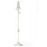 Wreath Stands for Display, Retro White Standing Wreath Holder, Wrought Iron Wreath Hanger Stand, Fleur-De-Lis Tall Floor and Tabletop Christmas Wreath Stands for Porch, New Year Wreath, Party Decor - 