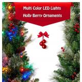 3.5FT Premium Lighted Artificial Holiday Small Mini Christmas Tree with Base for Tabletop,Home, Office, Indoor and Outdoor Holiday Decoration - Retail: $0