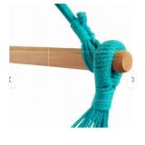 Hammock Sky XXL Hammock Chair Swing - Perfect for Patio, Porch, Bedroom, Backyard, Indoor & Outdoor - Includes Hanging Hardware + Portable Cup Holder (Teal) - Retail: $0