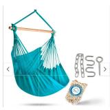 Hammock Sky XXL Hammock Chair Swing - Perfect for Patio, Porch, Bedroom, Backyard, Indoor & Outdoor - Includes Hanging Hardware + Portable Cup Holder (Teal) - Retail: $0