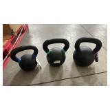 Cast Iron Kettlebell Set 26lb, 44lb, 53lb- Professional Grade - Retail: $200