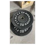 Fitvids Olympic Bumper Plates, 2\" Weight Plates for Strength Training & Weightlifting, Pairs, Sets or Sets with 7FT Barbell, Multiple Options - Retail: $79