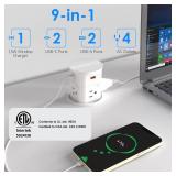 ANNQUAN 3.15 Pop Up Countertop Outlet with 15W Wireless Charger,Max 20W Power Delivery,800J Surge Protection,Pop Up Electrical Outlet with 4 Outlets 4 USB Ports for Home Office(ETL Listed)