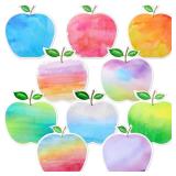 Chinco 60 Pieces Watercolor Bulletin Board Cutouts Colorful Watercolor Door Decorations Back to School Cutout for Bulletin Board Borders, 10 Styles