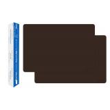 GASARÃ, Set of 2, Extra Large, Thick, Silicone Mats for Kitchen Counter, Heat Resistant Mats, Countertop Protector, Non-Slip, Easy to Clean, 25 x 17 Inches x 1.4mm, Brown