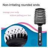 TaiBest Boar Bristle Hair Brush Set - Dry/Wet Hair Brushes Detangler for Fine, Thick, Curly Hair - Curved and Vented Hair Brush for Women, Men or Kids