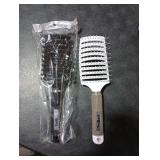 TaiBest Boar Bristle Hair Brush Set - Dry/Wet Hair Brushes Detangler for Fine, Thick, Curly Hair - Curved and Vented Hair Brush for Women, Men or Kids