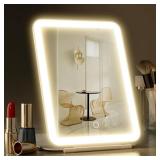 Hansong Folding Makeup Mirror with Lights Rechargeable 7.9 inch for Travel Mirror with 72 Led Lights Lighted Up Mirror 1000mAh 3 Color Adjustable Lighting Dimmable Beauty Gift for Women