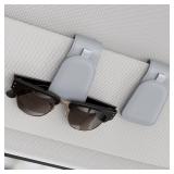 Sotfamily Sunglass Holder for Car Visor, Suede Cloth Magnetic Sunglass Organizer for Car Accessories, 2 Packs, Light Gray