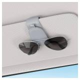 Sotfamily Sunglass Holder for Car Visor, Suede Cloth Magnetic Sunglass Organizer for Car Accessories, 2 Packs, Light Gray