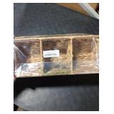 Pumtus 2 Pack 3-Section Woven Baskets, Water Hyacinth Storage Bin, Handwoven Desk Organizer, Toilet Paper Container, Rectangle Holder for Counter Top Toilet Tank Shelves Coffee Bar Pantry