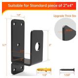 Thickened Door Barricade Bracket for 2X4 Lumber, Drop Open Bar Holder Steel U Bracket, as Home, Barn, Shed, Garage, Gate Security Door Reinforcement(4)