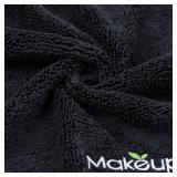 Orighty Microfiber Makeup Remover Cloths - Super Soft, Quick Dry Face Towels for Cleansing, 13 x 13 Inch, 6 Count, Black