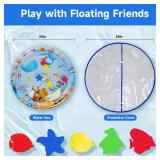 Pawfun Cat Water Mat with Thickened Cover - Leakproof Pet Water Bed for Cats & Small Dogs, Interactive Sensory Play Mat for Cats & Puppies-Round