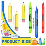 6 Pcs Giant Large Inflatable Crayons Hanging Neon Back to School Pencil Crayons Classroom Decoration for Back to School Classroom Garden Room Birthday Party Decorations, 4 Colors