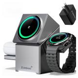 ZEEHOO 3 in 1 Charging Station for Samsung, Qi2 Certified,15W Fast charging, Rotating Wireless Charger Stand Compatible for Samsung Galaxy S25/S24/S23/S22/S21/Note20 Galaxy Watch7/6/5/4/3 Galaxy Buds3