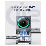 ZEEHOO 3 in 1 Charging Station for Samsung, Qi2 Certified,15W Fast charging, Rotating Wireless Charger Stand Compatible for Samsung Galaxy S25/S24/S23/S22/S21/Note20 Galaxy Watch7/6/5/4/3 Galaxy Buds3