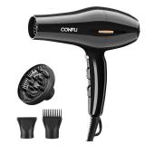 CONFU Hair Dryer, Professional Ionic Salon Blow Dryer with Diffuser for Women and Men, 5X Fast Drying, Powerful and Quiet Hair Blow Dryer for Fast & Easy Styling (1875 Watts)