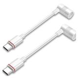 2PCS Barrel Plug to USB-C Adapter for Ring USB C Outdoor Cameras, Barrel Adapter Compatible with Ring Solar Panel for Stick Up Cam and Spotlight Cam Pro, White