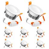2 Inch LED Recessed Lighting Dimmable Downlight, 3W(35W Halogen Equivalent), 6500K Daylight White, CRI80, Ceiling Light with LED Driver for Living Room Hallway Stairwell Museum Showroom, 8 Pack