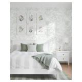 Dimoon 78.7x17.3 Peel and Stick Wallpaper Green Floral Contact Paper White Boho Modern Wallpaper Removable Self Adhesive Flower Wall Paper for Kitchen Bathroom Bedroom Cabinets Thicken Vinyl Roll