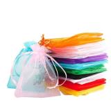Meowoo 100PCS Organza Bags, 3x4in Small Mesh Bags Drawstring for Jewelry, Candy, Christmas, Sachets, Festivals, Bathroom Soaps, Makeup Organza, Wrapping Supplies(mixedcolor)
