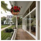 ArtFamy Hanging Baskets for Plants Outdoor(8 inch 4 Pack)- Coconut Coir Hanging Planters Outdoor, Metal Wire Baskets with Coco Liner, Hanging Pots for Plants Indoor, Flower Pots for Railings