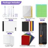 The Essential Bundle for Cricut Makers and All Explore Air-The All-in-One Accessories Kit with HTV Vinyl, Adhesive Vinyl, Transfer Tape, True Control Knife, Cutting Mat for Projects