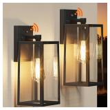 PARTPHONER Dusk to Dawn Outdoor Light Fixtures Wall Mount, Sensor Porch Lights, Anti-Rust Exterior Wall Sconce Lighting Lamp, Waterproof Wall Lantern for Doorway, Garage, 2-Pack