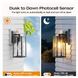 PARTPHONER Dusk to Dawn Outdoor Light Fixtures Wall Mount, Sensor Porch Lights, Anti-Rust Exterior Wall Sconce Lighting Lamp, Waterproof Wall Lantern for Doorway, Garage, 2-Pack