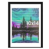 upsimples 10x14 Picture Frame, Display Pictures 8.5x11 with Mat or 10 x 14 Without, Wall Hanging Diamond Frames, Black, 1 Pack