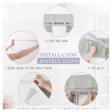 RYB HOME Kitchen Door Curtains 69 inch Length, 100% Blackout Natural Linen Blended Skylight/Patio/Glass/French Door Window Decor Privacy Shades, W26 x L69 inch, Concrete Grey, 1 Panel