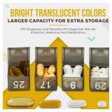 Monthly Pill Organizer - Am/Pm Daily Pill Organizer 32 Compartments for Each Day, Pill Dispenser and Dispenser Caddy That Helps You Organize Your Life, Perfect for Supplements and Medication, Black