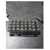 Monthly Pill Organizer - Am/Pm Daily Pill Organizer 32 Compartments for Each Day, Pill Dispenser and Dispenser Caddy That Helps You Organize Your Life, Perfect for Supplements and Medication, Black