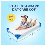 Comfyanno Cot Sheets for Daycare Standard Size - 23 x 51 - 1 Pack - Soft & Comfortable Brushed Microfiber - Fitted Cot Sheet Cover - for Daycare/Preschool Kids, Boy/Girls Nap Time - White