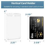 Pawfly 2 Pack Locking ID Badge Holder 3-Card Hard PC Card Case with Key Pin Ultra Clear Sleeve Protector with UV Protection for Office Card Smart PIV CAC Driver