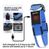 YFbrite Ultra Light Adjustable LED Dog Collar, Light up Dog Collars Rechargeable Glowing in The Dark Collars Visiblity & Safety for Small, Medium, Large Dogs (Blue, Small)