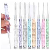 8 Pcs Plastic Crochet Hooks Colorful Crystal Inline Crochet Hooks Cute Ergonomic Crocheting Needles for Chunky Yarn Scarves Hat Blankets Shawl Size 2.5mm-6mm