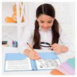 4pcs KTRIO Plastic Pocket Folders with Prongs, Colored Heavy Duty Pocket Folders with Business Card Slot, Letter Size, File Fasteners, for School Office