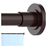 CorkLatta Bronze Shower Curtain Rod 31 to 92 Inch,1 Inch Diameter Adjustable Spring Tension Stainless Steel Telescoping Rod,Easy Install,No Rust