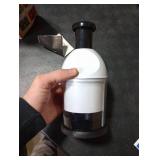 Food Chopper, Hand Chopper Dicer Easy to Clean, Manual Slap Vegetable Chopper Onion Cutter, Garlic Chopper Mincer for Onion, Nut, Tomato, Pepper, Celery, etc, White