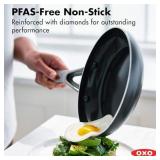 OXO Agility Series 8 Frying Pan Skillet, Ceramic Nonstick Cookware PFAS-Free, Induction Suitable, Quick Even Heating, Stainless Steel Handle, Chip-Free Rims, Dishwasher and Oven Safe, Black