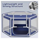 Dog Playpen,45x45x25.6 Inches Fabric Mesh Puppy Playpen,Portable Soft Fence for Dog and Cat, Breathable Exercise Pet Play Pen Indoor/Outdoor,Removable Zipper Top,Tear Resistant Fabric,Safe & Sturdy