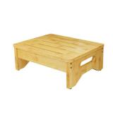 Wooden Step Stool for Adults & Kids, Non-Slip Rubber Feet, 6.5 Inch High, Lightweight Small Step, 400 Lbs Capacity, Bed Step Stool for High Bed, Bathroom & Kitchen, Bamboo