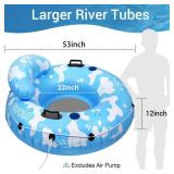 River Tubes for Floating Heavy Duty, Pool Float Adult, 53 Inflatable Float Tube for Beach Lake Rafting, River Floats with Mesh Bottom