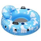 River Tubes for Floating Heavy Duty, Pool Float Adult, 53 Inflatable Float Tube for Beach Lake Rafting, River Floats with Mesh Bottom