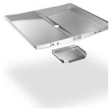 Grease Tray with Catch Pan - Dyna Glo Grill Replacement Parts, Adjustable Stainless Drip Pan for Gas Grill Models from Dyna Glo, Nexgrill, Expert Grill, Kenmore, BHG and More (Width 18-24)