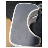 MR.SIGA Toilet Stool Squat Adult, Bathroom Stool Heavy Duty, Anti Slip Toilet Step for Bathroom, Toddler Step Stool for Kids, Off-White & Dark Gray